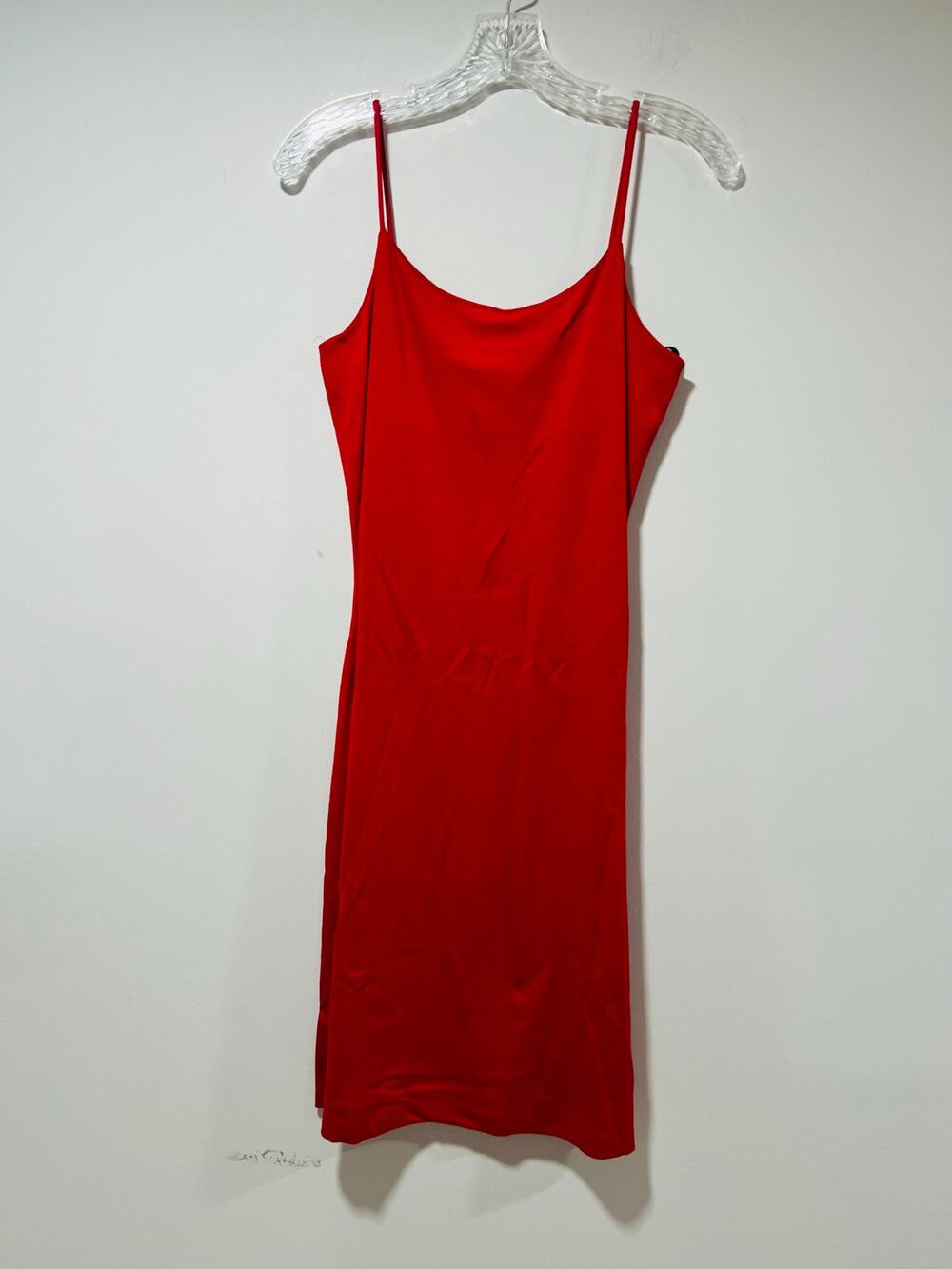 Lew Magram Collection Red Bodycon Slip Rayon Blend Dress Built In Bra Small JL
